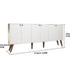 Balcao Aparador 6 Portas Guatemala Branco Casa Mobilia