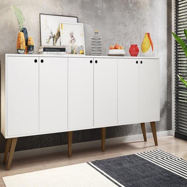 Balcao Aparador 6 Portas Guatemala Branco Casa Mobilia