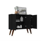 Balcão Aparador Buffe Retro 3 Pts Preto Congo Casa Mobilia