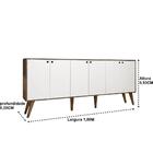 Balcão Aparador Buffe Retro 6 Pts Castanho Guatemala Brienza