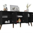 Balcão Aparador Buffe Retro 6 Pts Preto Guatemala Brienza