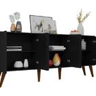 Balcão Aparador Buffe Retro 6 Pts Preto Guatemala Casa Mobilia