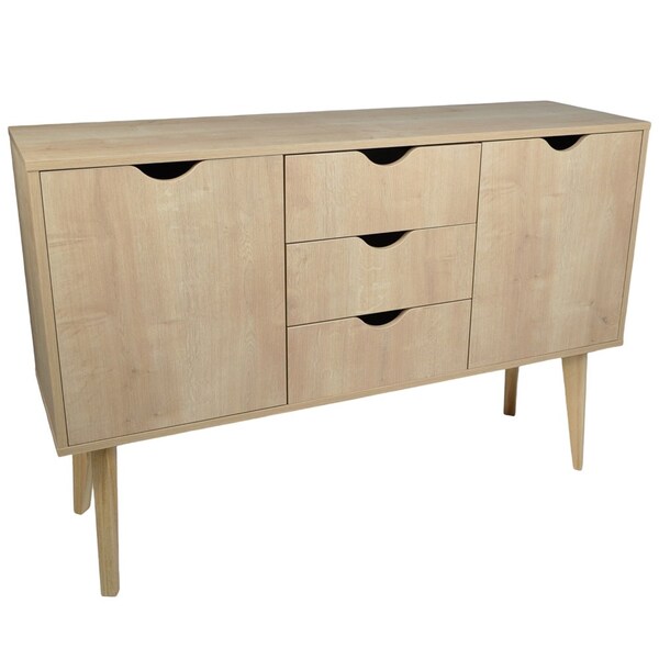 Balcão Aparador Buffet 2 Portas 3 Gavetas Retalho F06 Nature