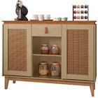 Balcão Aparador Buffet 2 Portas Diamante C14 Champagne/cedro