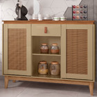 Balcão Aparador Buffet 2 Portas Diamante C14 Champagne/cedro