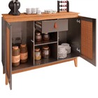 Balcão Aparador Buffet 2 Portas Diamante C14 Cinza Perola/ No