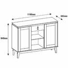 Balcão Aparador Buffet 2 Portas Diamante C14 Cinza Perola/ No