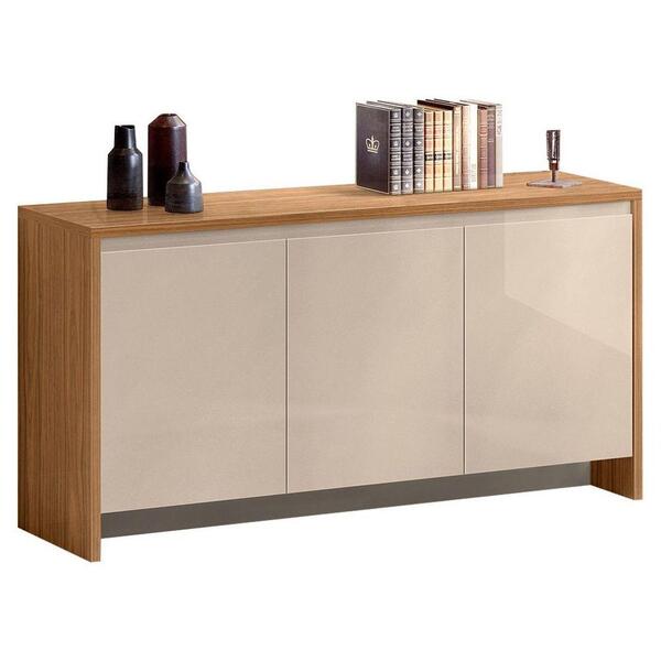 Balcão Aparador Buffet 3 Portas 1 Gaveta Madrid C14 Noce/off