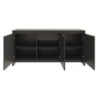 Balcão Aparador Buffet 3 Portas 1 Gaveta Madrid C14 Preto - M