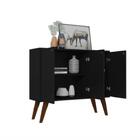 Balcão Aparador Buffet 3 Portas Preto Casa Mobilia