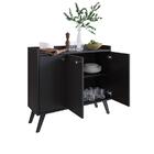 Balcão Aparador Buffet 3 Portas Sala De Jantar Preto