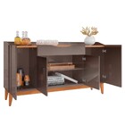 Balcão Aparador Buffet 4 Portas 1 Gaveta Ravena C14 Cinza Per
