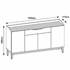 Balcão Aparador Buffet 4 Portas 1 Gaveta Ravena C14 Cinza Per