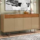 Balcão Aparador Buffet 4 Portas 2 Gaveta Berlim C14 Champagne