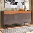 Balcão Aparador Buffet 4 Portas 2 Gaveta Berlim C14 Cinza Per