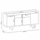Balcão Aparador Buffet 4 Portas Sinfonia H01 Off White/cinamo