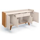 Balcão Aparador Buffet 4 Portas Sinfonia H01 Off White/cinamo