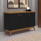 Balcão Aparador Buffet Absoluto 3 Portas Com Pés De Madeira R