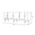 Balcão Aparador Buffet Anabelle Off H01 - D'rossi - Off White