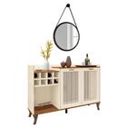 Balcão Aparador Buffet Arqueon Com Espelho Adnet B03 Preto/na