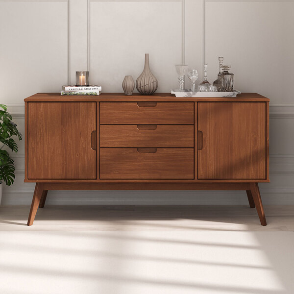 Balcao Aparador Buffet Madeira 2 Portas 3 Gavetas Tivoli - Ca