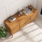 Balcao Aparador Buffet Madeira 2 Portas 3 Gavetas Tivoli - Ma