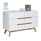 Balcão Aparador Buffet Madeira 6 Gavetas Tibor - Branco Madei