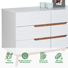 Balcão Aparador Buffet Madeira 6 Gavetas Tibor - Branco Madei