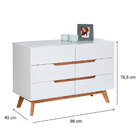 Balcão Aparador Buffet Madeira 6 Gavetas Tibor - Branco Madei