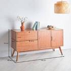 Balcao Aparador Buffet Madeira Maciça 2 Portas 2 Gavetas Tivo