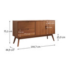 Balcao Aparador Buffet Madeira Maciça 2 Portas 2 Gavetas Tivo