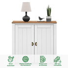 Balcão Aparador Buffet Madeira Maciça 2 Portas Bolton - Branc