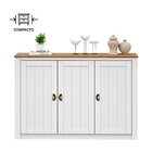 Balcão Aparador Buffet Madeira Maciça 3 Portas Bolton - Branc