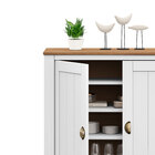 Balcão Aparador Buffet Madeira Maciça 3 Portas Bolton - Branc