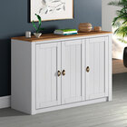 Balcão Aparador Buffet Madeira Maciça 3 Portas Bolton - Branc