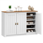 Balcão Aparador Buffet Madeira Maciça 3 Portas Bolton - Cinza