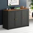 Balcão Aparador Buffet Madeira Maciça 3 Portas Bolton - Cinza