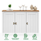 Balcão Aparador Buffet Madeira Maciça 3 Portas Bolton - Cinza