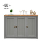 Balcão Aparador Buffet Madeira Maciça 3 Portas Bolton - Cinza