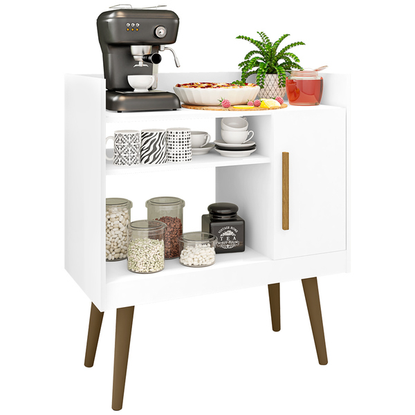 Balcão Aparador Buffet Para Café 01 Porta B02 Branco - Lyam D