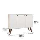 Balcão Aparador Buffet Retrô 3 Portas Com Pés Palito Brienza