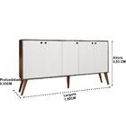 Balcão Aparador Buffet Retrô 5 Portas Com Pés Palito Brienza