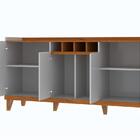 Balcão Aparador Buffet Sala 2 Portas E Adega Com Pés De Madei