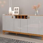 Balcão Aparador Buffet Sala 2 Portas E Adega Com Pés De Madei