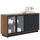 Balcão Aparador Buffet Vicky C05 Noce Milano/preto Fosco - Mp