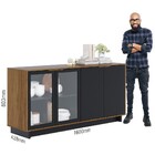 Balcão Aparador Buffet Vicky C05 Noce Milano/preto Fosco - Mp