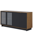 Balcão Aparador Buffet Vicky C05 Noce Milano/preto Fosco - Mp