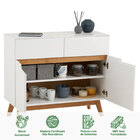 Balcão Aparador Madeira 2 Portas 2 Gavetas Tibor - Branco Mad