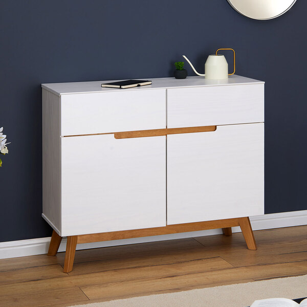 Balcão Aparador Madeira 2 Portas 2 Gavetas Tibor - Branco Mad
