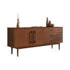 Balcão Aparador Moderno Madeira Pés Altos Castanho Tecca